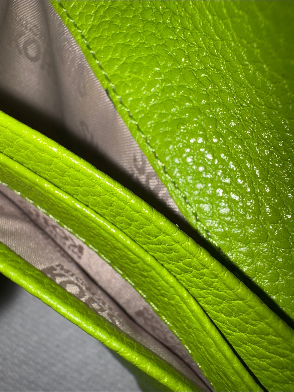 Michael Kors Lime Green Pebbled Leather Wallet - Picture 12 of 16